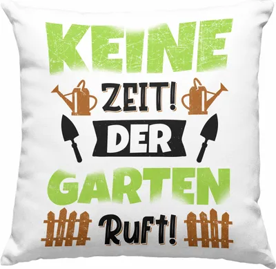 Produktbild von Trendation - Gärtner Deko-Kissen mit Füllung 40x40 Geschenk Spruch Garten Becher  Deko-Kissen mit Füllung 40x40 für Hobbygärtner Garten (Blau)