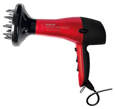Image de Sèche-cheveux, Sencor, 3 températures de séchage, 2000W, Rouge