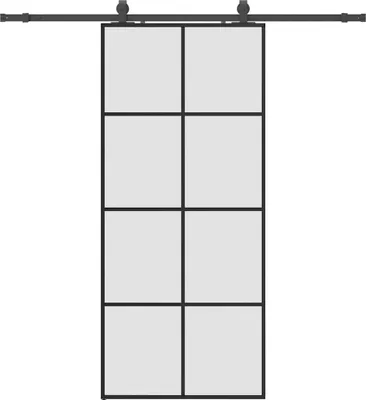 Produktbild von vidaXL Schiebetür mit Beschlag Schwarz 90x205 cm ESG-Glas