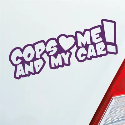 Produktbild von Auto Aufkleber Cops Love me and my Car! Racing Rennen Tuning 15x5 cm Lila Sticker Heckscheibenaufkleber