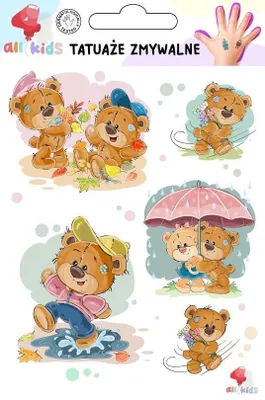 Produktbild von Waschbare Tattoos für Kinder Süße Teddybären