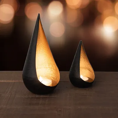 Produktbild von Kamelio Orientalische Teelichthalter Metall in Schwarz und Gold