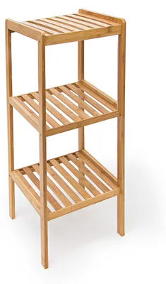 Produktbild von Badezimmerregal Küchenregal - Bambus - 3 Ablagen - Natur - 79 x 33 x 33 cm