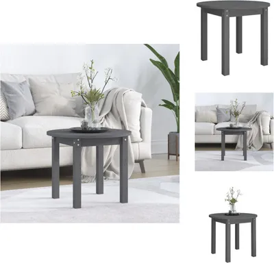 Zdjęcie produktu dla vidaXL Stolik kawowy szary Ø 55x45 cm lite drewno sosnowe - Stoliki kawowe