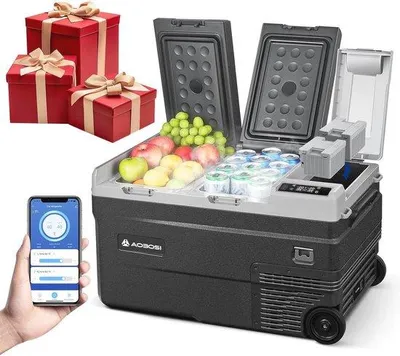Produktbild von Kühlbox 34 Liter 2-in-1 mit doppeltem Bereich bis -20 °C tragbar 12 V 230 V mit digitaler Temperaturregelung App-Bedienung Anti-Shake für Camping und Outdoor