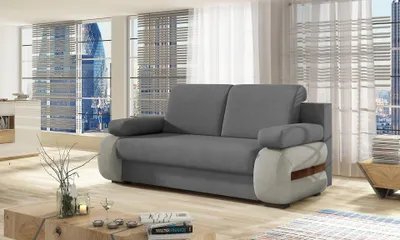 Produktbild von ZARELLE Zweisitzer-Sofa mit Stauraum - grau/hellgrau
