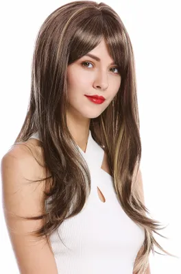 Produktbild von WIG ME UP Perücke Lang Glatt Pony Braun Blond Gesträhnt GFW2274-8H124