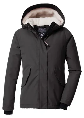 Productafbeelding van killtec meisjes functionele jas/outdoorjas met capuchon, model KOW 235 GRLS JCKT, donker