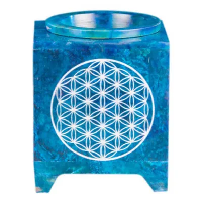 Image de Lampe aromatique - Fleur de vie bleu