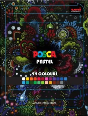 Obrázok produktu pre POSCA KPE100/24 001 POSCA voskové pastelky PASTEL KPA100, kovové balenie 24 ks