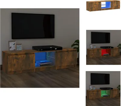 Immagine prodotto di mobile TV vidaXL con luci LED in rovere fumé 140x40x35,5 cm - Mobili TV