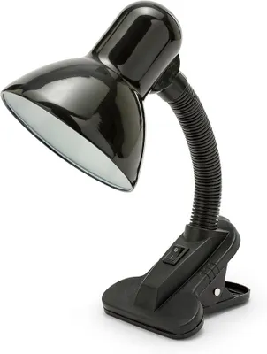 Zdjęcie produktu dla Velamp Lampa klips E27 elastyczne ramię czarna