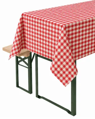 Produktbild von Landhaus Tischwäsche 5 mm Karo Baumwolle rot-weiß kariert, 30 x 140 cm