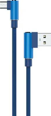 Imagen del producto de Cable de carga Micro-USB Sunix, con conector de 90 grados, 2 metros, cable de datos, cable de transferencia de datos, cargador, color azul
