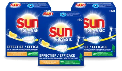 Produktbild von 3 x Sun Classic Geschirrspültabs - Zitrone - Vorteilspackung - 3 Stücke