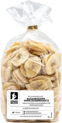 Produktbild von Bananenchips, getrocknet, ohne Zuckerzusatz & ungeschwefelt, 250g