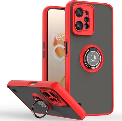 Produktbild von Realme C31 Hülle, Ring Halter Ständer Matte Transluzent TPU Rahmen Stoßfest Schutzhülle für Realme C31