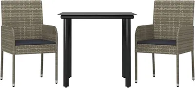 Productafbeelding van Tuinmeubels, 3-delig. Tuin lounge set met kussens. Tuinset, zitgroep, tuinbank, loungeset, tuinstoel, set, tafel, loungemeubels, balkonmeubels, tuinlounge, terrasmeubels, polyrotan