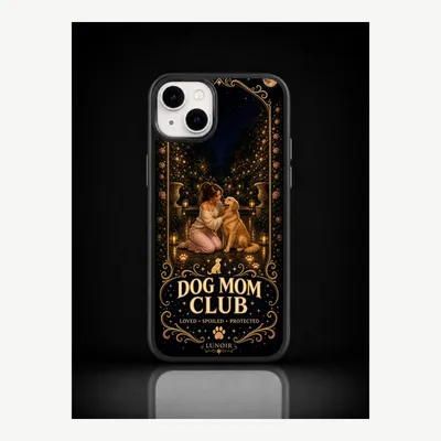 Productafbeelding van iPhone 14 Plus hoesje, telefoonhoesje, beschermhoesje met het motief "hondenmama" – LUNØIR ©