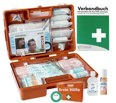 Produktbild von Erste-Hilfe Koffer M4 PLUS DIN 13157 + Sprühpflaster & Hygiene-Gel