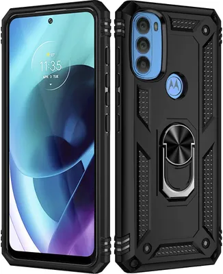 Produktbild von Mobigear Armor Ring  Motorola Moto G71 5G Hülle Hardcase Backcover Stoßfest mit Ringhalter - Schwarz