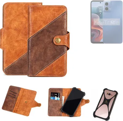 Produktbild von K-S-Trade Handyhülle Schutzhülle Bookstyle Case Wallet-Case kompatibel mit Motorola G34 5G Cover Klapphülle Kantenschutz Smartphone dunkelbraun
