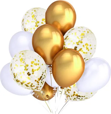 Produktbild von Weißgold Konfetti Ballon Set 50 Stk.