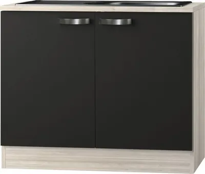 Produktbild von Optifit Spülenschrank inkl Spüle Faro220 BxTxH 100 x 60 x 84,8 cm anthrazit matt zerlegt Anschlag reversibel KUFR SAPL10