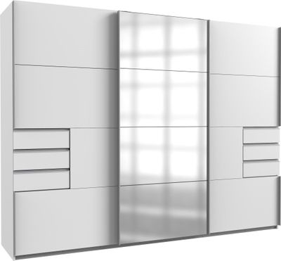 Schwebetürenschrank Kleiderschrank Schiebetürenschrank Schrank "Susanetta II" Weiß