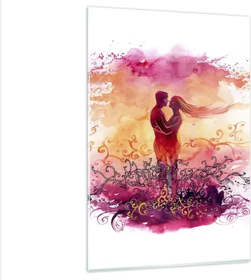 Produktbild von Bilder auf glas - Einteilig - Liebe Paar Flitterwochen - 80x120cm - Glasbilder - Wandbilder - Bilder - zum Aufhängen bereit - Wanddekoration aus Glas - Glas Bilder - Wandbild auf Glas - GPA80x120-3006