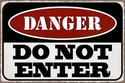 Produktbild von vianmo Holzschild 12x18 cm Warning do not enter Betreten Verbot