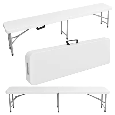 Image de Banc de restauration pliable, 180 cm, blanc
