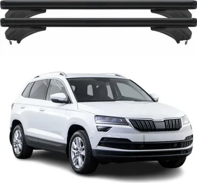 Image de Barres de toit Menabo pour Skoda Karoq 2018-2025 Aluminium Noir 2 pièces