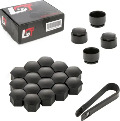Produktbild von 20x Radschraubenkappen diebstahlhemmend 17 mm schwarz für AUDI PORSCHE