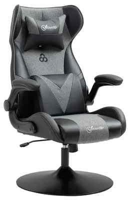 Produktbild von Vinsetto Gaming Stuhl mit Verstellbar Armlehne Lendenwirbelstütze Kopfkissen