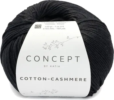 Produktbild von Katia Baumwolle Cashmere 89 Black Strickgarn