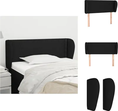 Produktbild von vidaXL Kopfteil mit Ohren Schwarz 83x23x78/88 cm Stoff -  Kopf- & Fußenden