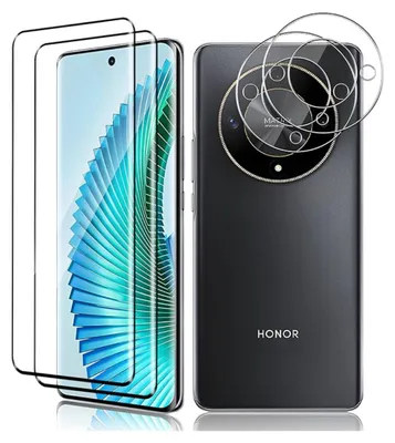 A product shot showing a smartphone and protective screen covers.