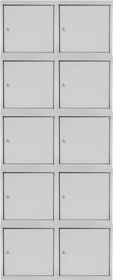 Produktbild von Mega Deal | 10x Schließfachwürfel Blocky mit Zylinderschloss + 2 Schlüssel | HxBxT 40x40x40cm | Lichtgrau