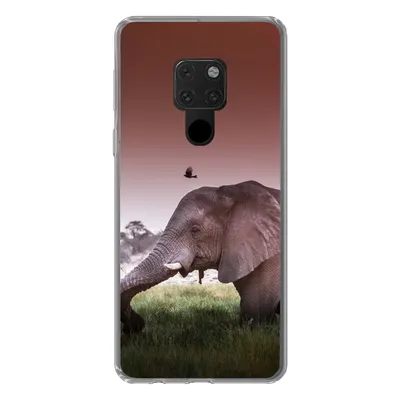 Produktbild von MuchoWow® Handyhülle Schutzhülle Hülle für Huawei P40 Lite Elefant - Gras - Sonne - Tiere Silikon Softcase Handy Hülle - Handy