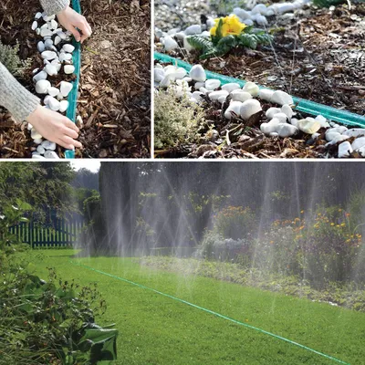 Produktbild von Gartensprühschlauch 3 m - Tropfschlauch für Rasen & Schmaler Garten - Feine Berieselung mit Regeneffekt - UV-beständiger Bewässerungsschlauch 1 Stück [11336].