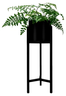 Produktbild von Blumenständer aus Metall Schwarz für Innen und Außen, 22 x 22 x 60 cm