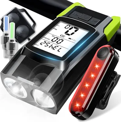 Immagine prodotto di Lampada anteriore posteriore per bicicletta con campanello contro campana per batteria ricaricabile