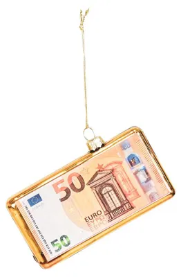 Produktbild von Ornament Xmas Hanger - 50 Euro Bill - Glass -11,5x2x6cm