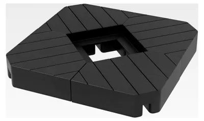 Produktbild von Sonnenschirmständer 4-teilig Holzoptik, befüllbarer Schirmständer für Ampelschirme, Bodenkreuz mit Sand/Wasser bis 20/15 kg