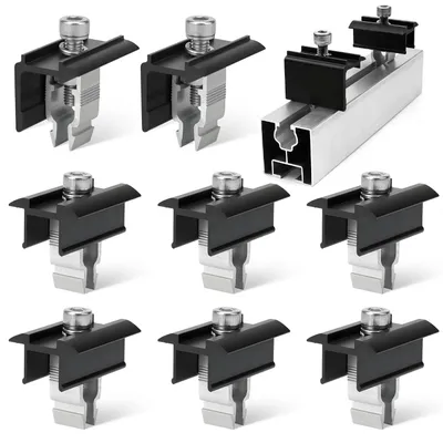 PV-Endklemmen 30 mm, 8 Stück, für Solarmodule, Aluminium