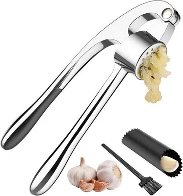 Produktbild von Ergonomischer Knoblauchpresser silber 3-teilig