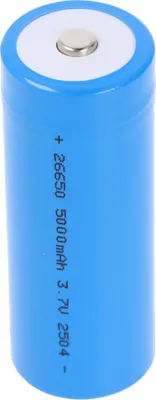 Produktbild von Rundzelle 26650, Li-ion, 3,7V, 5000mAh, 18,5Wh, mit USB-C Charging Port, Abmessungen 71,6x26,3mm