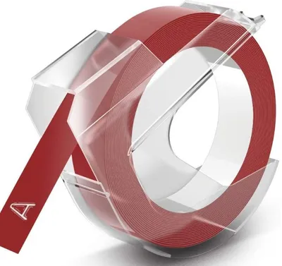 Produktbild von Dymo 3D Prägeband 9 mm x 3 m Plastik glänzend rot