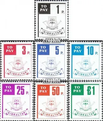 Produktbild von Briefmarken Gibraltar 1984 Mi P13-P19 (kompl.Ausg.) postfrisch Portomarken